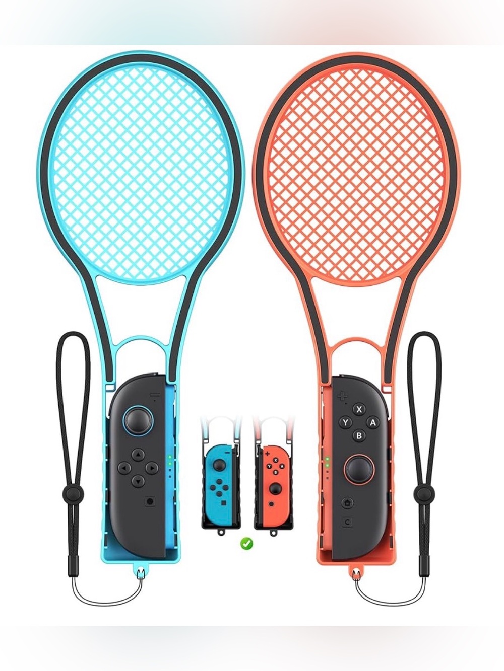 Blue & red Tennis Racket Motion Controllers for Nintendo switch 2 Joy-Cons NWT